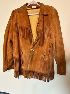 Vintage Suede Fringe Jacket - Brown